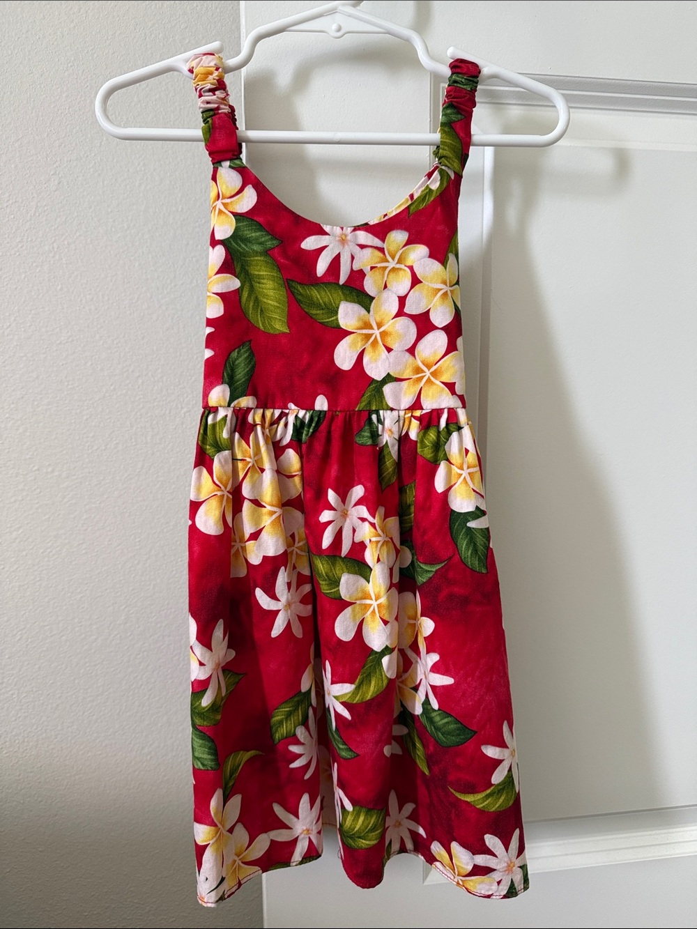 Girl’s Red Hawaiian Print Sundress